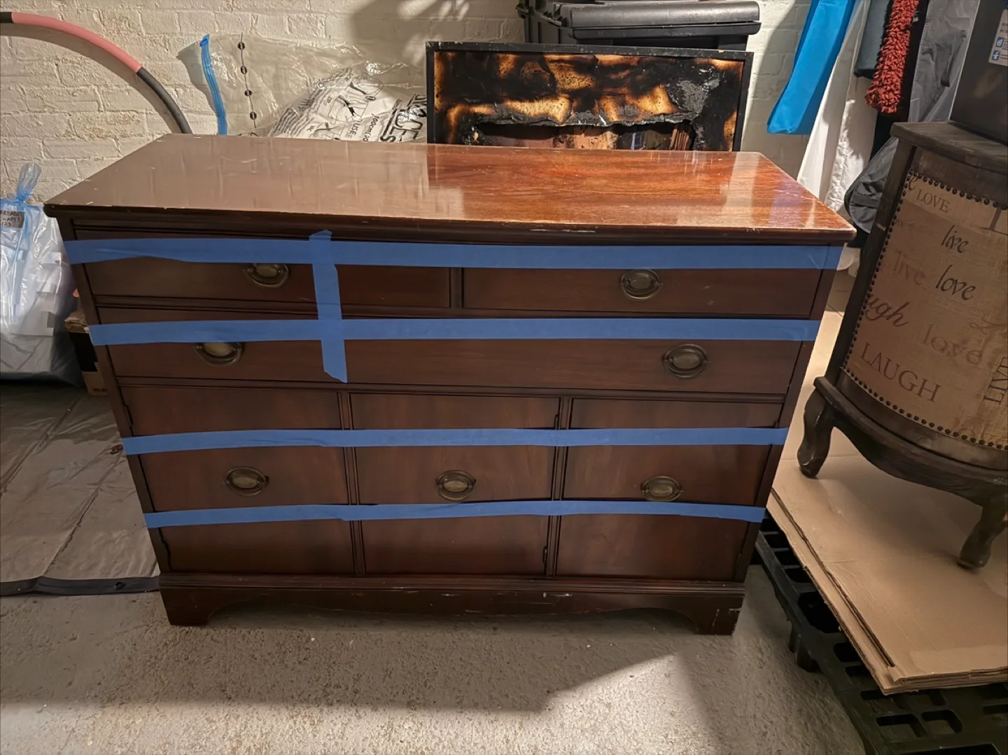 Antique Wooden Dresser - Brown thumbnail