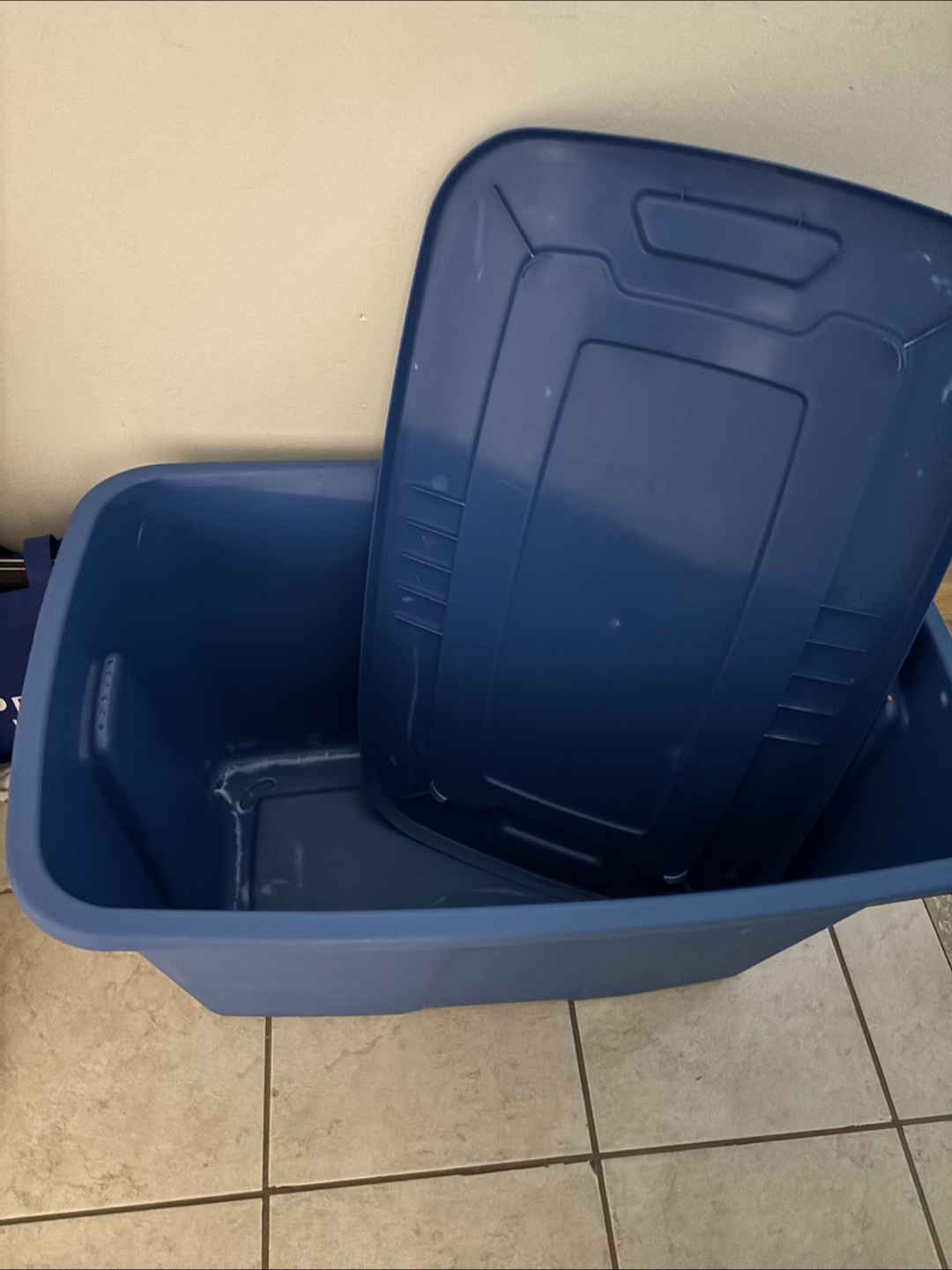 Blue Storage Bin with Lid - photo 2