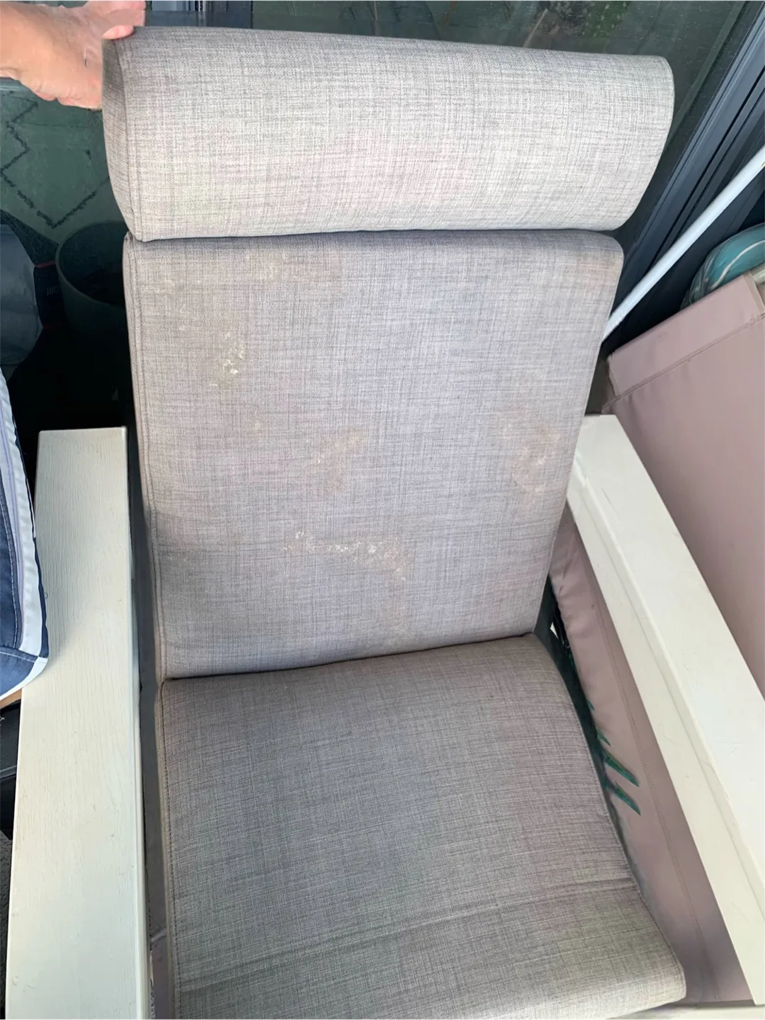 Outdoor 1 piece Chair Seat Cushion w/ Headrest thumbnail