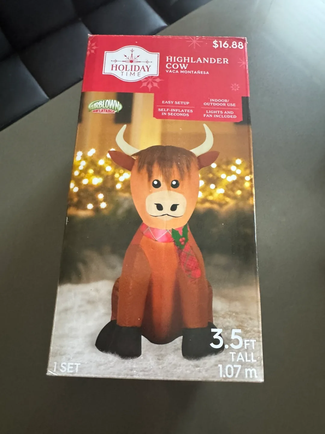 Holiday Time Highlander Cow Inflatable - 3.5ft image indicator(2)