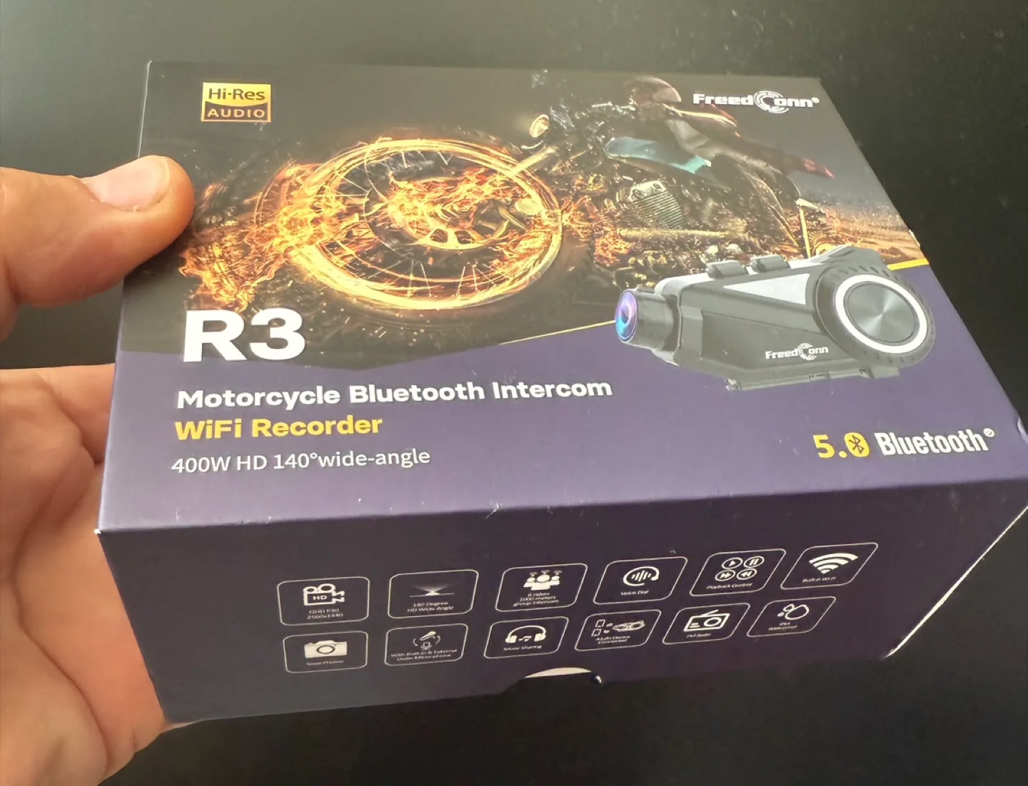 FreedConn R3 Motorcycle Bluetooth Intercom WiFi Recorder - New thumbnail