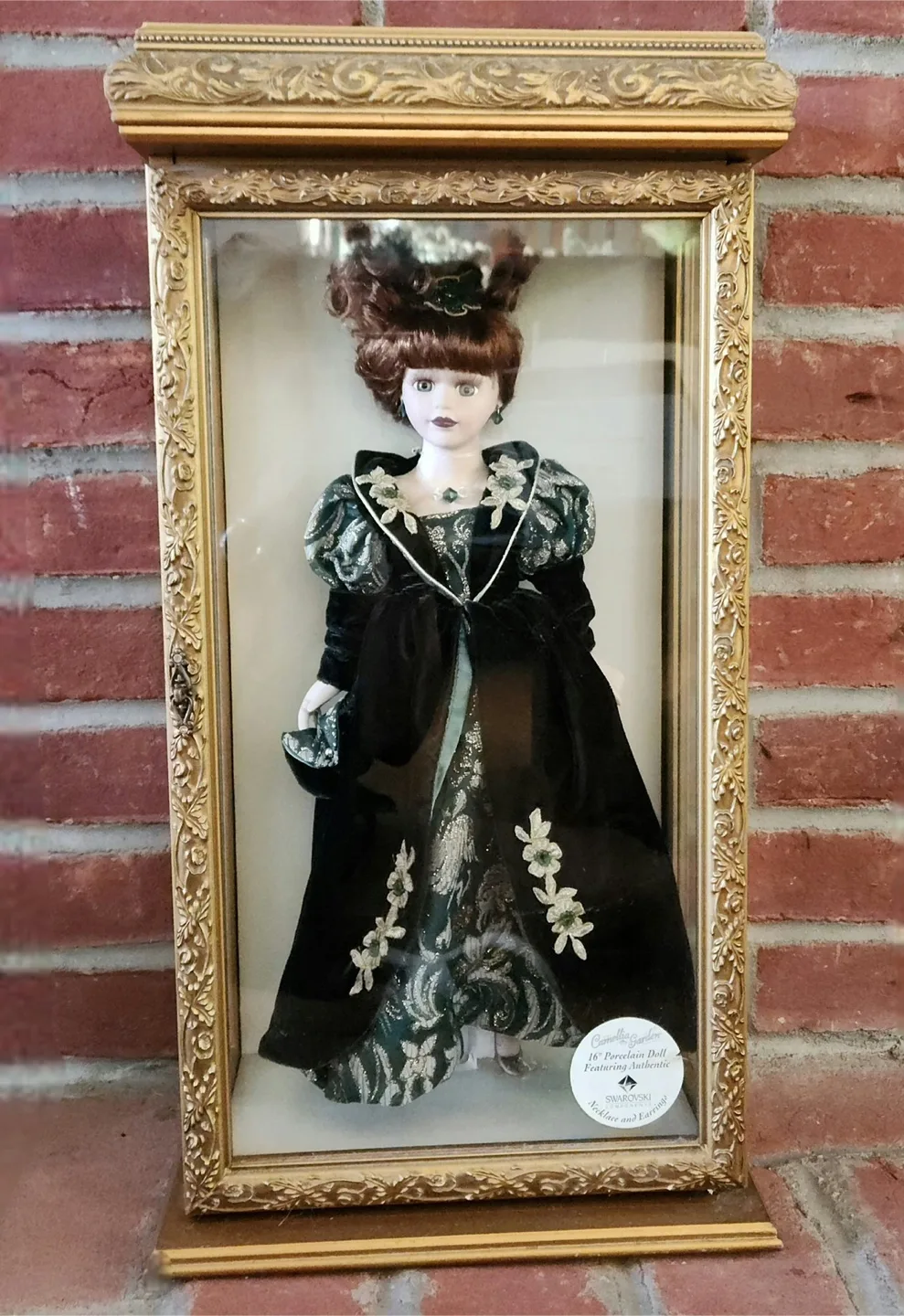 Camellia Garden 16" Porcelain Doll Swarovski Necklace Earrings thumbnail
