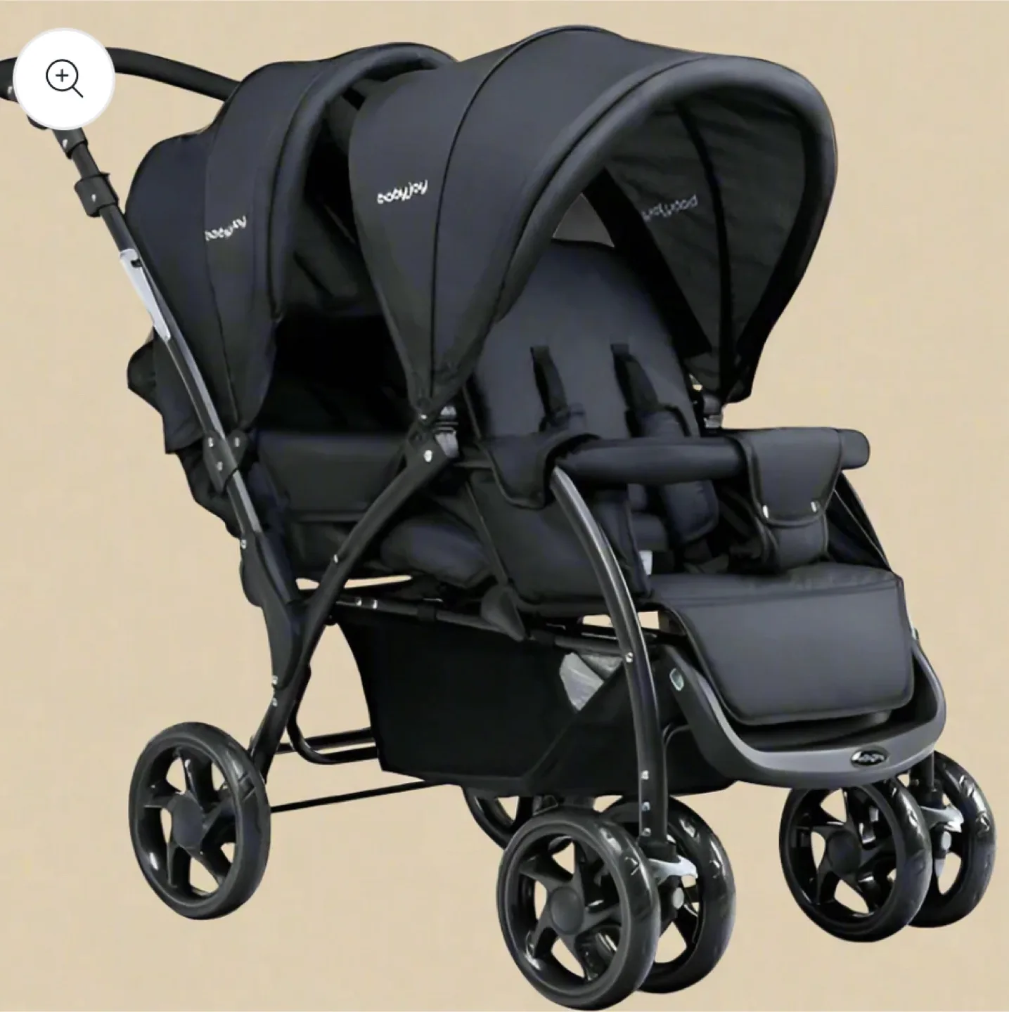 BabyJoy Double Stroller - Black baby stroller thumbnail