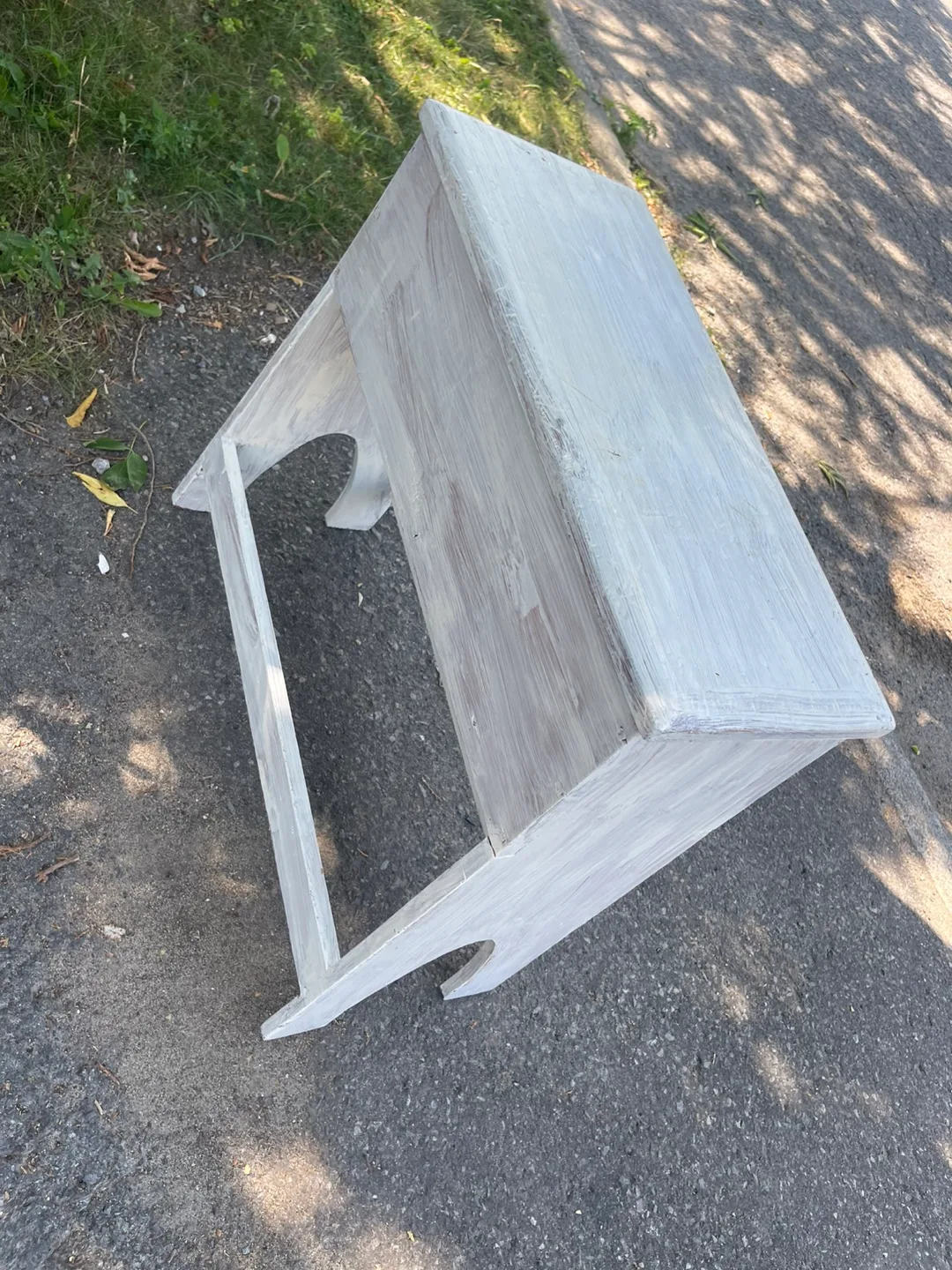 Vintage Painted Wooden Storage Bench image indicator(3)