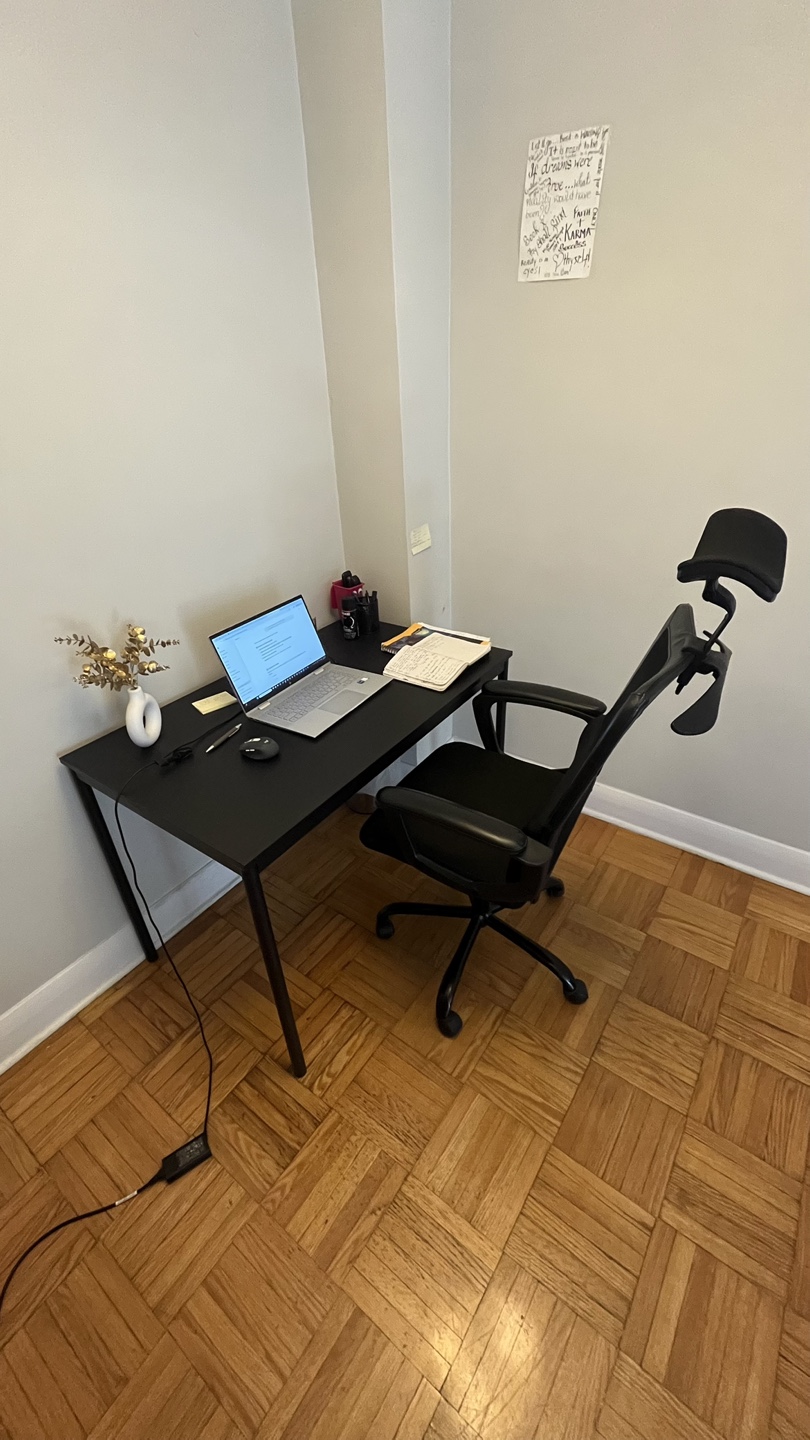 Black Office Desk and Chair Set