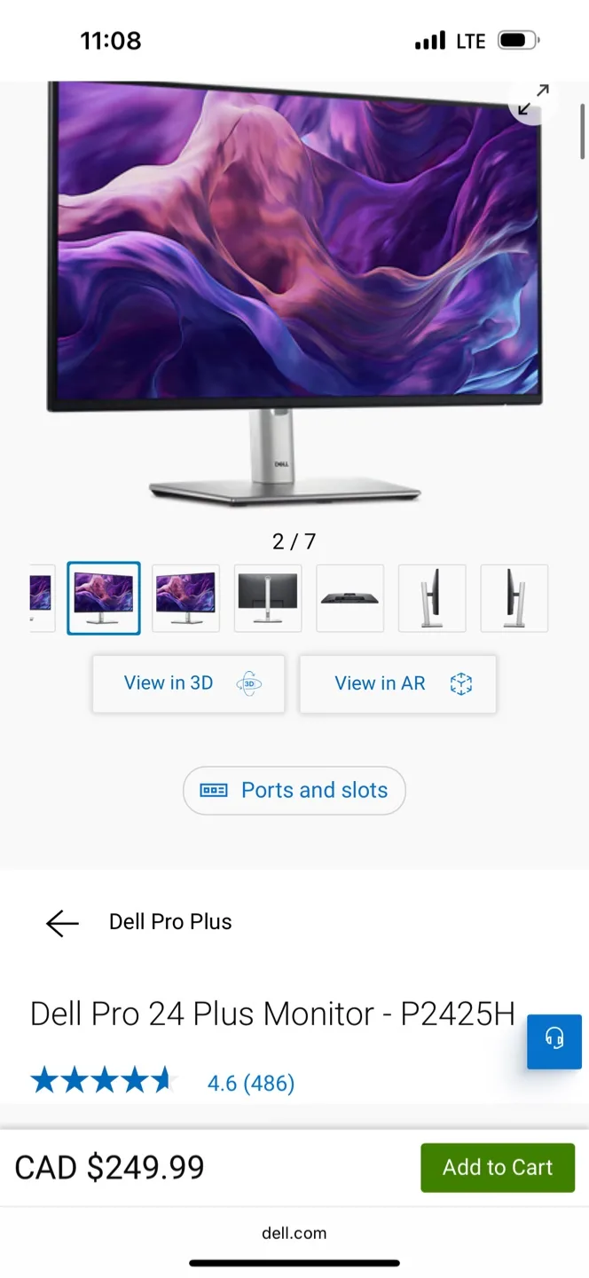 PICK UP TODAY Dell Pro 24 Plus Monitor - P2425H thumbnail