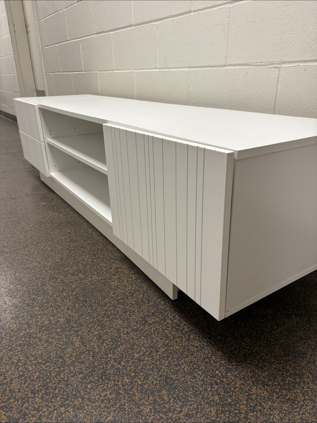 White Media Console TV Stand - photo 5