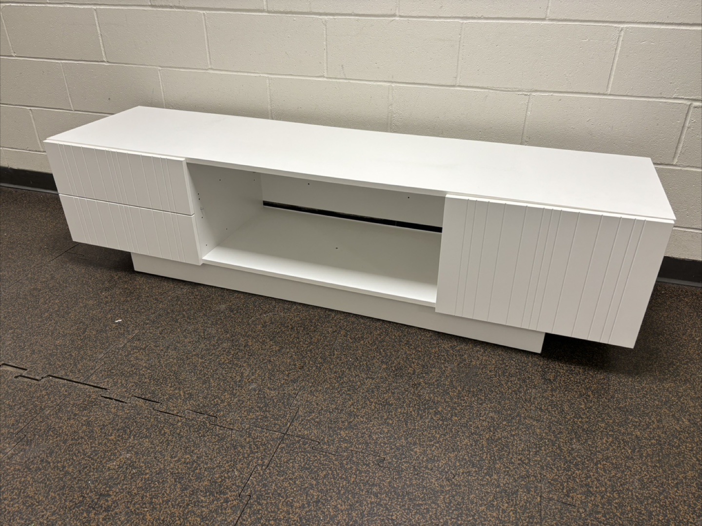 White Media Console TV Stand