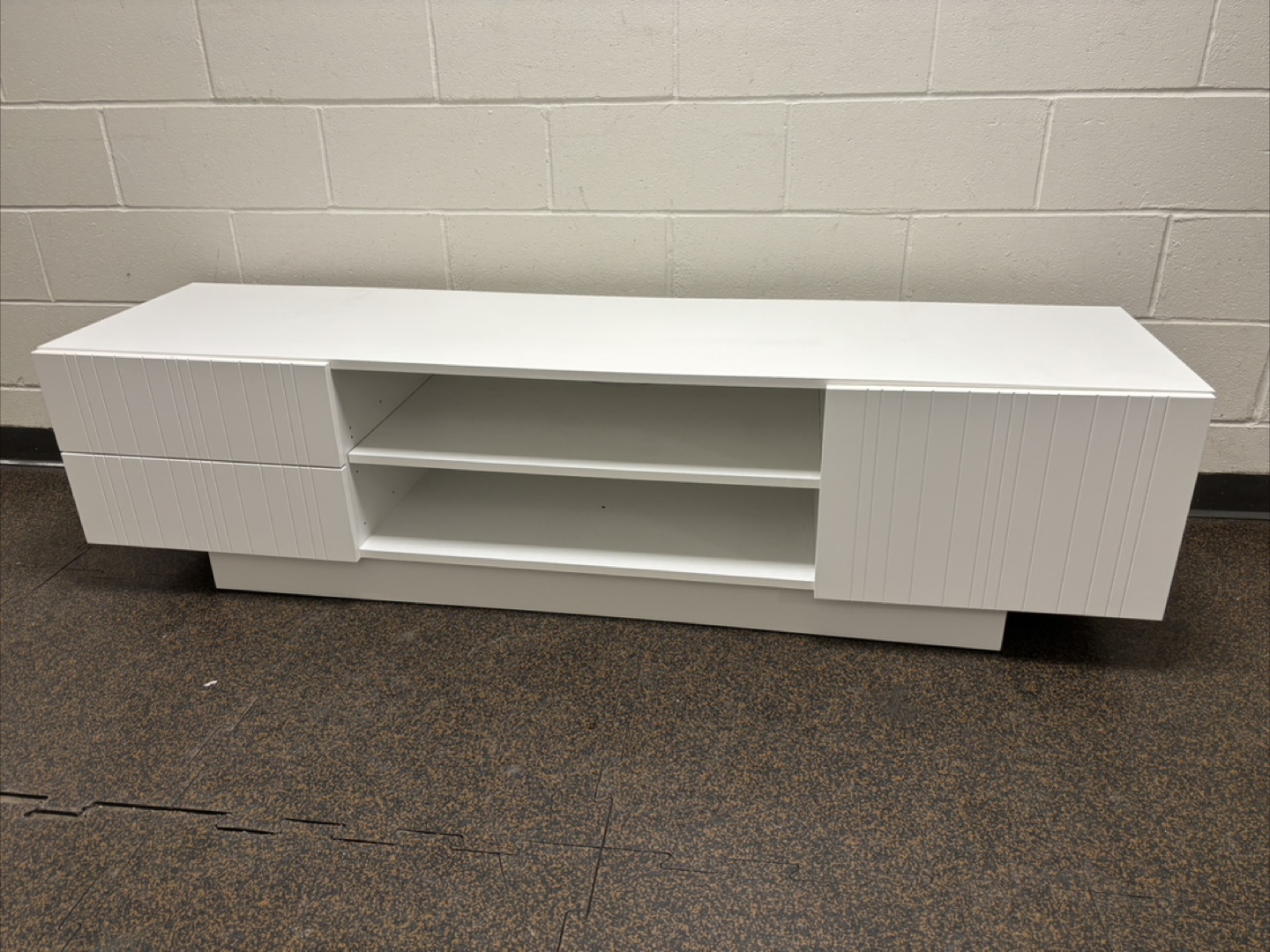 White Media Console TV Stand - photo 3