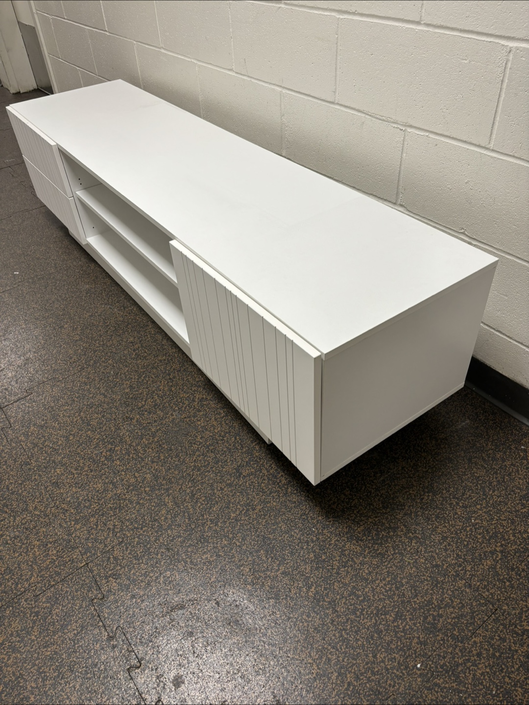 White Media Console TV Stand - photo 4