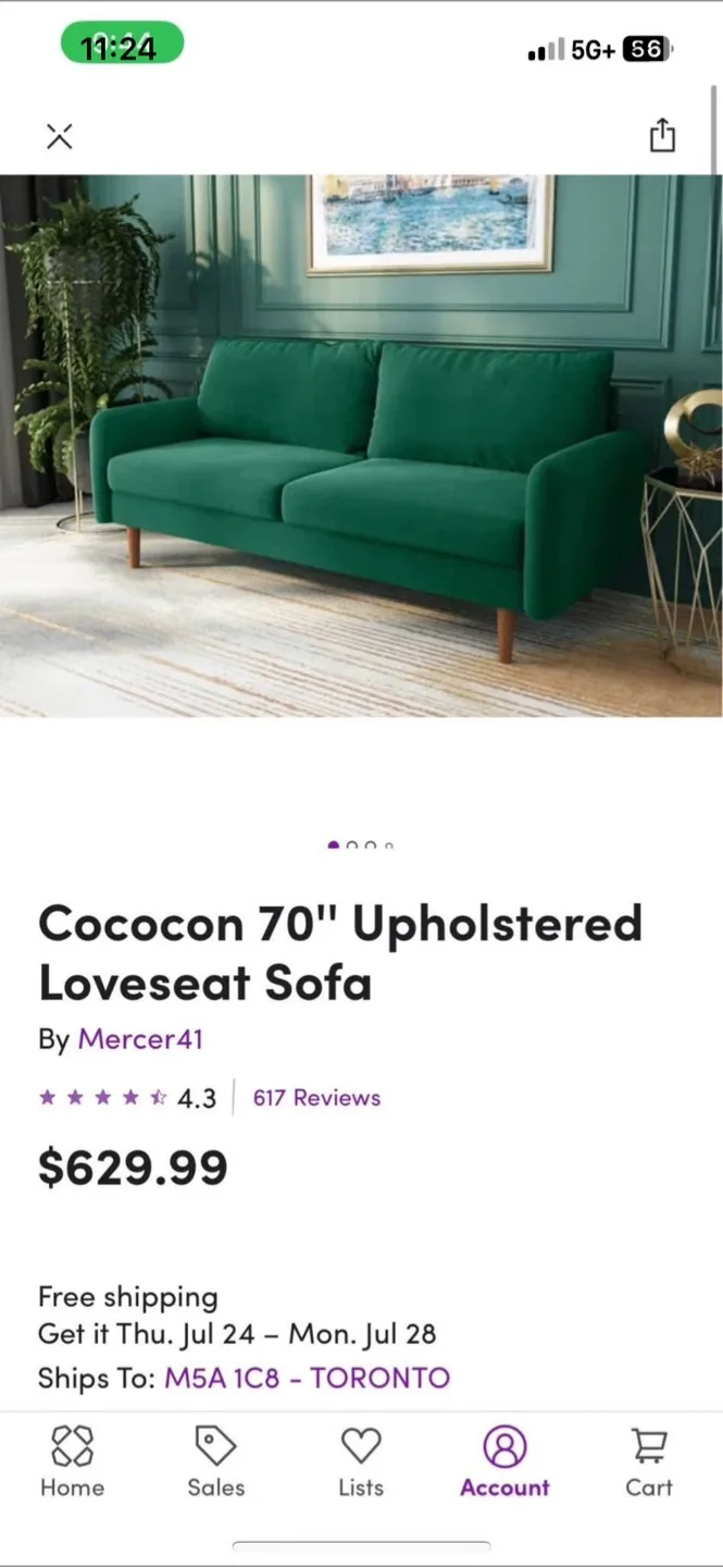 Mercer41 Cococon 70" Upholstered Loveseat Sofa thumbnail