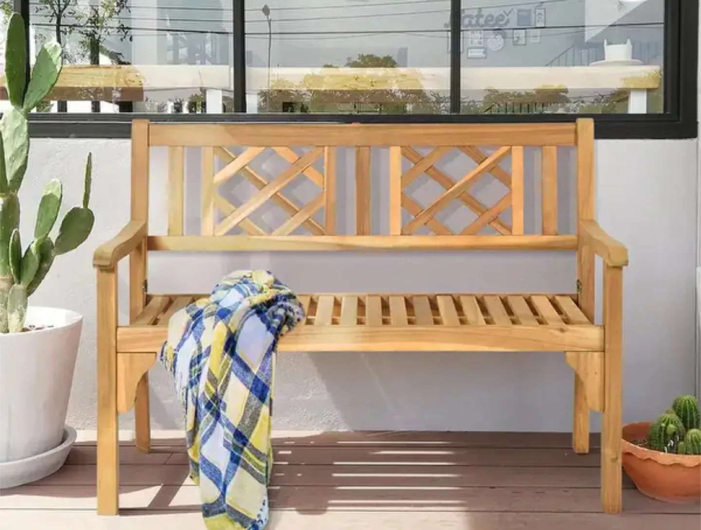 Outdoor Wooden Garden Bench thumbnail