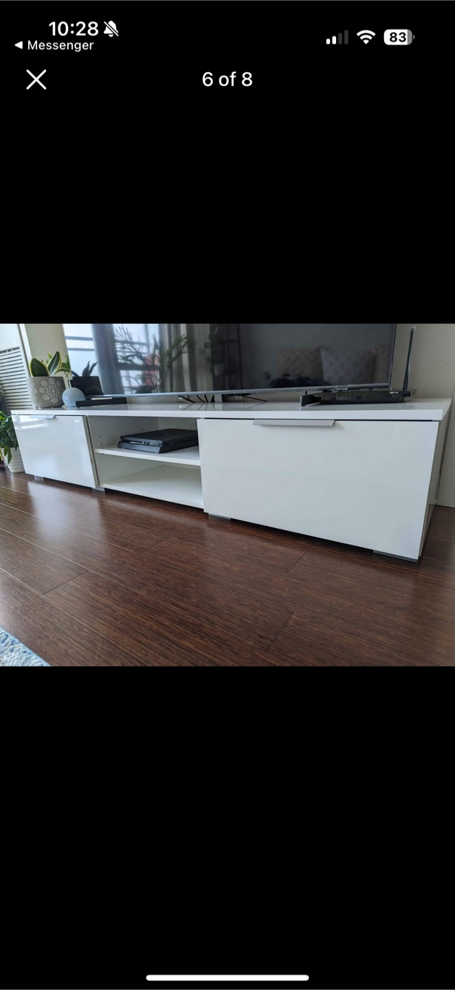 Moving sale - Ansel White TV Stand - photo 2