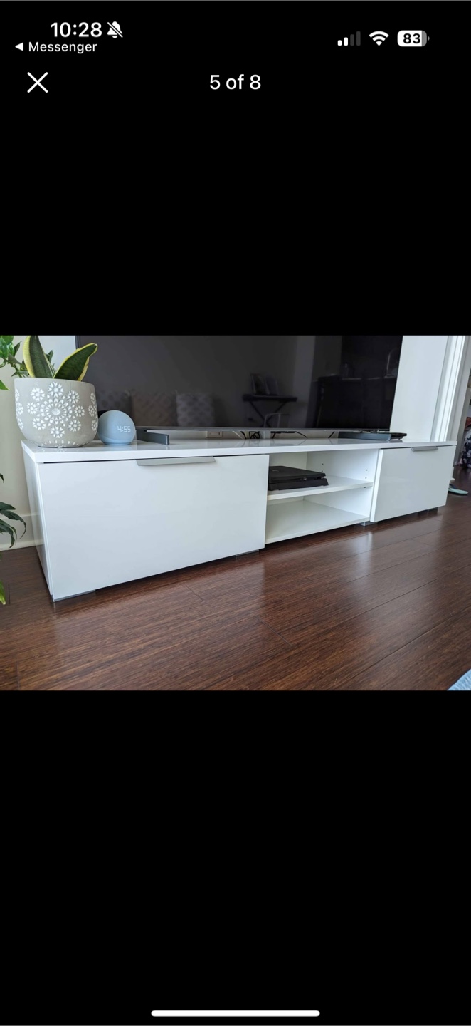 Moving sale - Ansel White TV Stand - photo 4