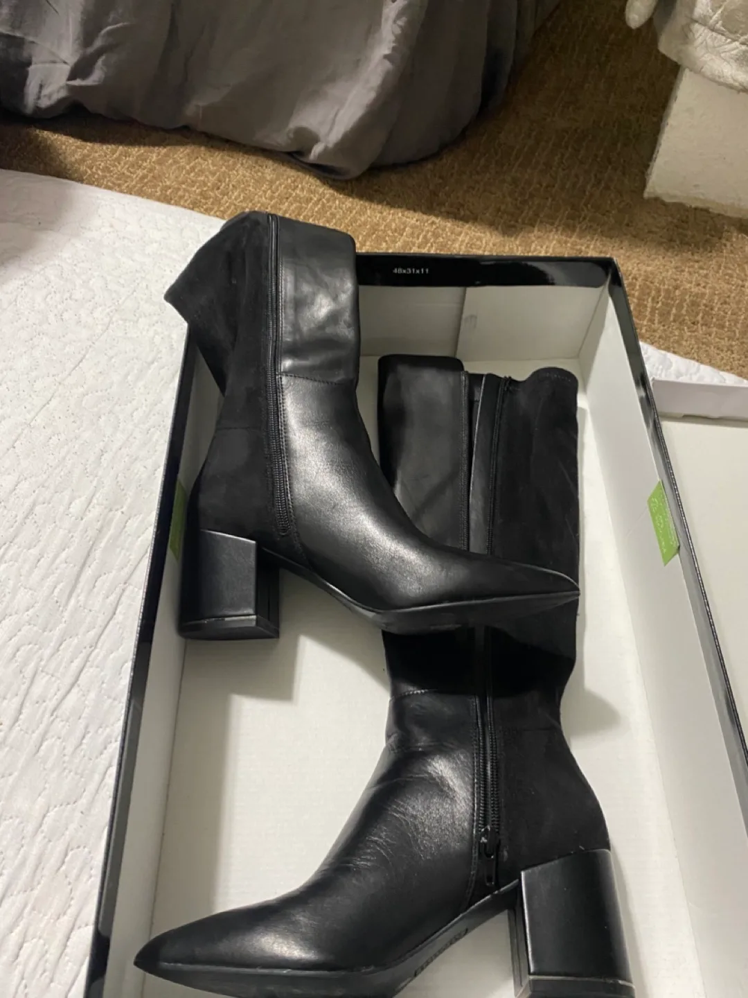 Alfani Black Leather Knee High Boots thumbnail