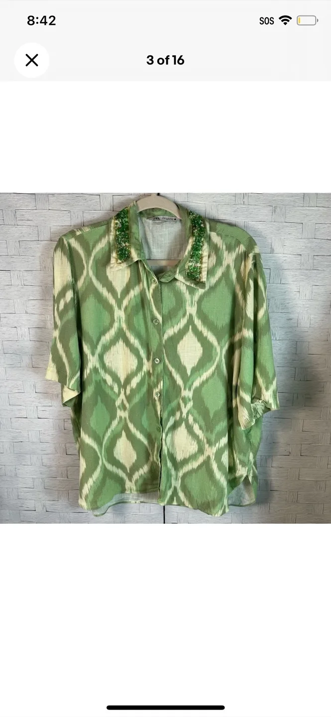 Zara Green Patterned Co-ord Set Size XXL image indicator(3)
