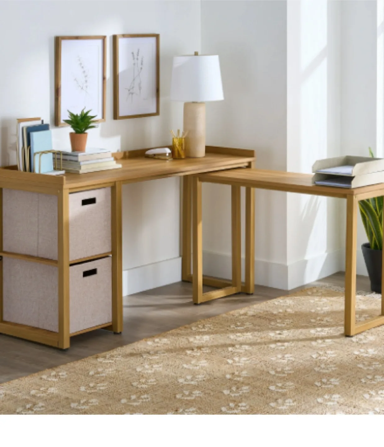 Better Homes & Gardens Ezra L-Desk with 2-Cube Storage thumbnail