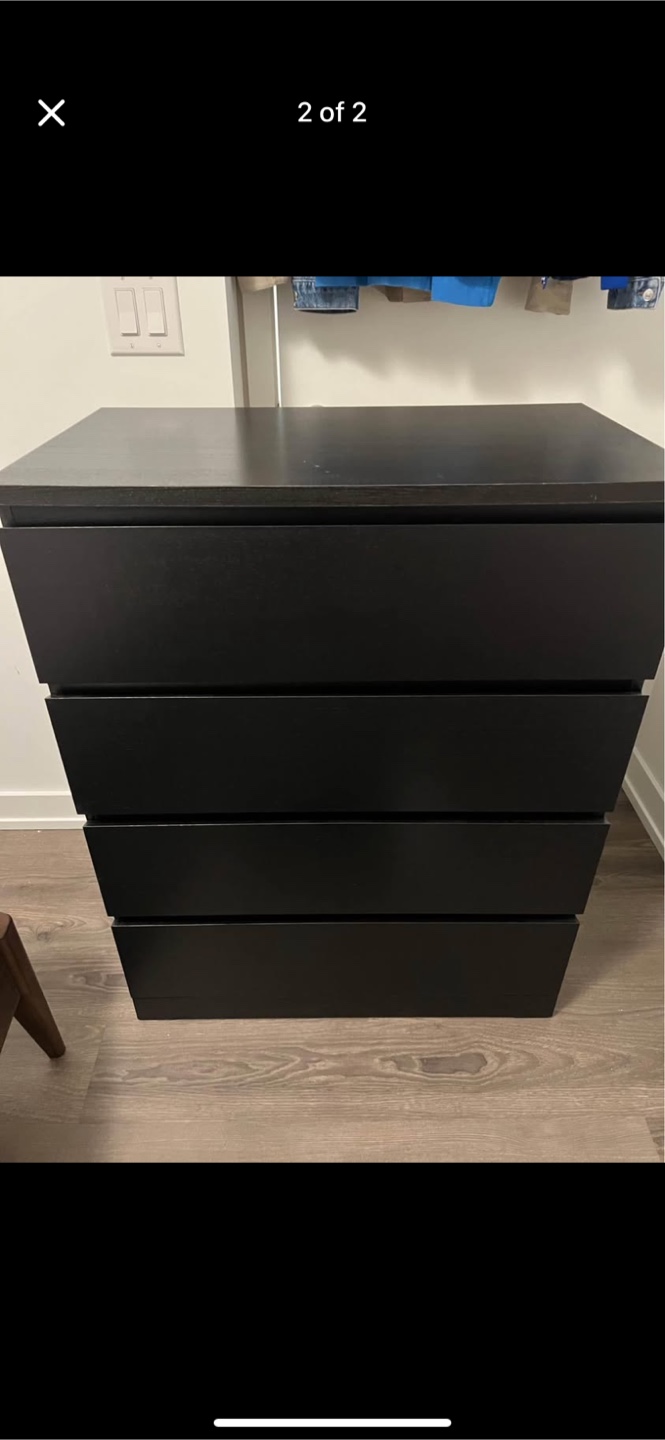 IKEA Malm Black 4-Drawer dresser