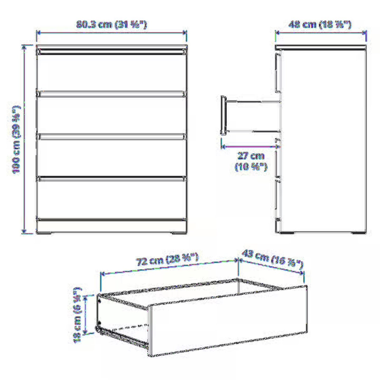IKEA Malm Black 4-Drawer dresser - photo 3