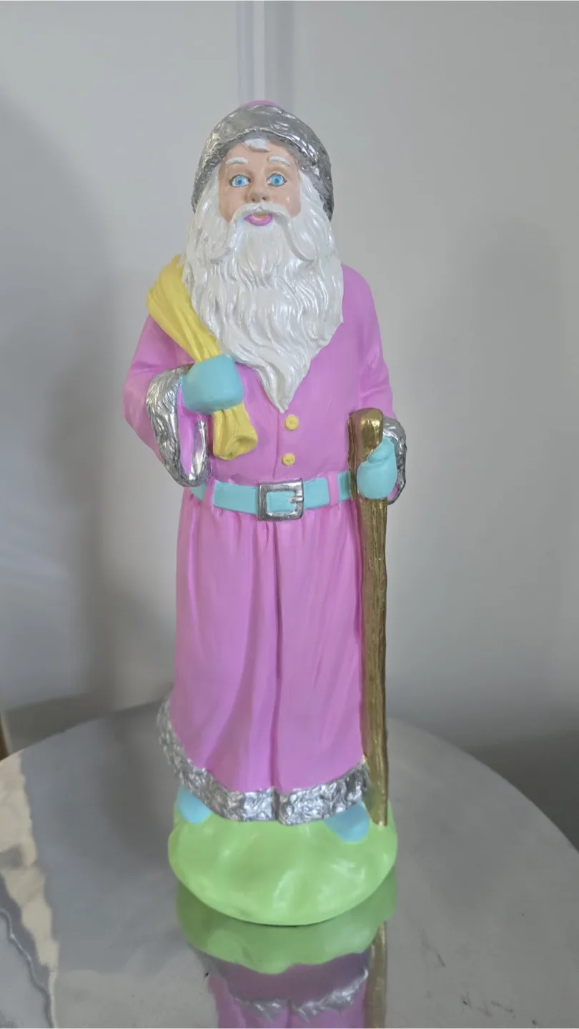 Pink Santa Claus Figurine thumbnail