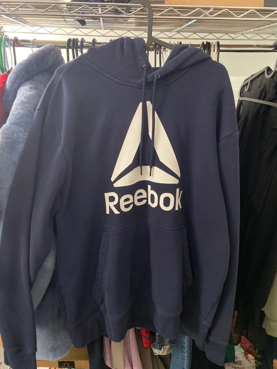 Reebok Navy Blue Hoodie - Size L thumbnail