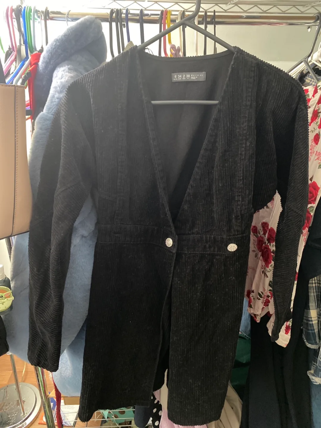 Denim Co. Black Corduroy Dress - Size 2 thumbnail