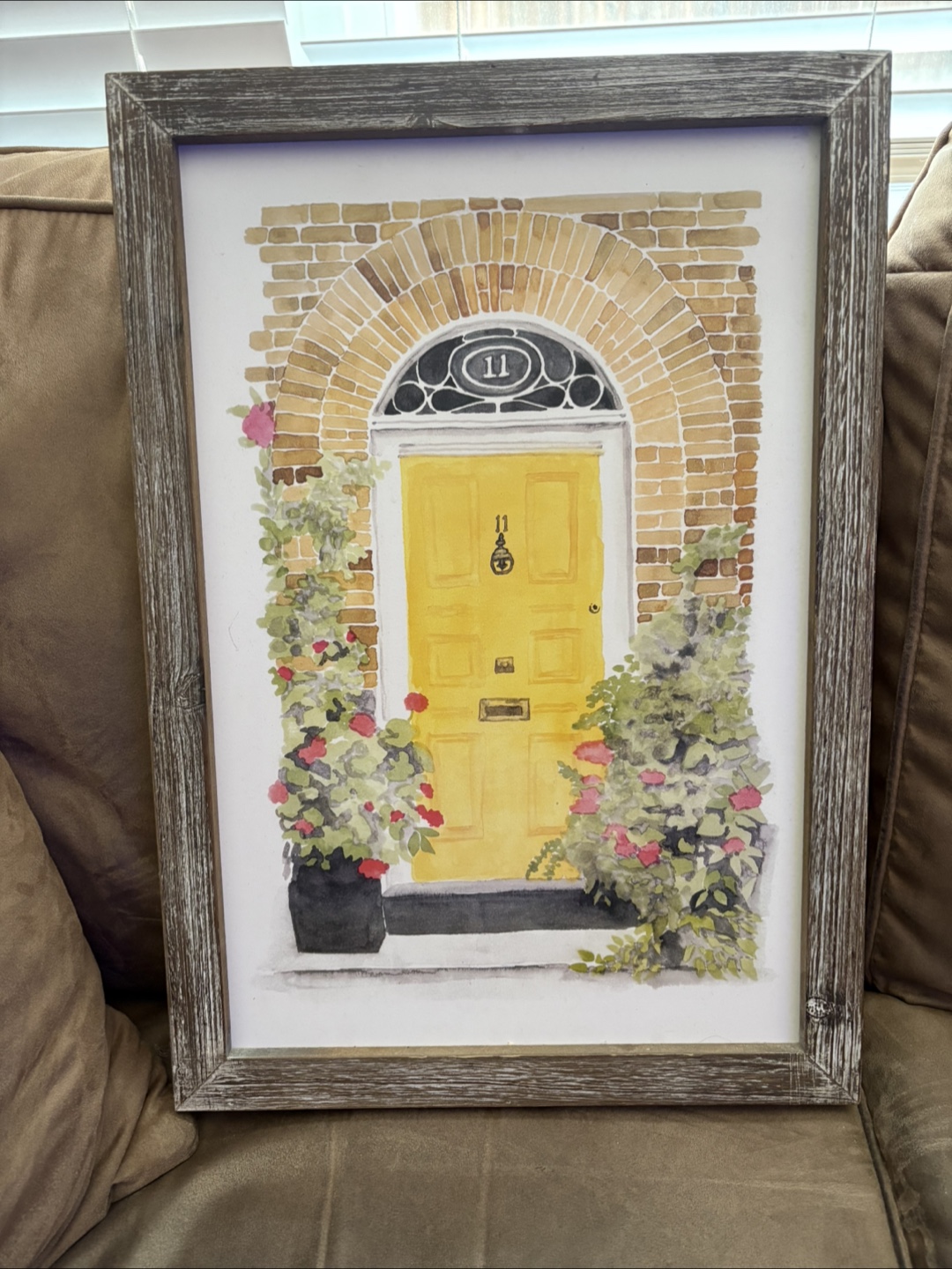 Framed Watercolour Print - Yellow Door