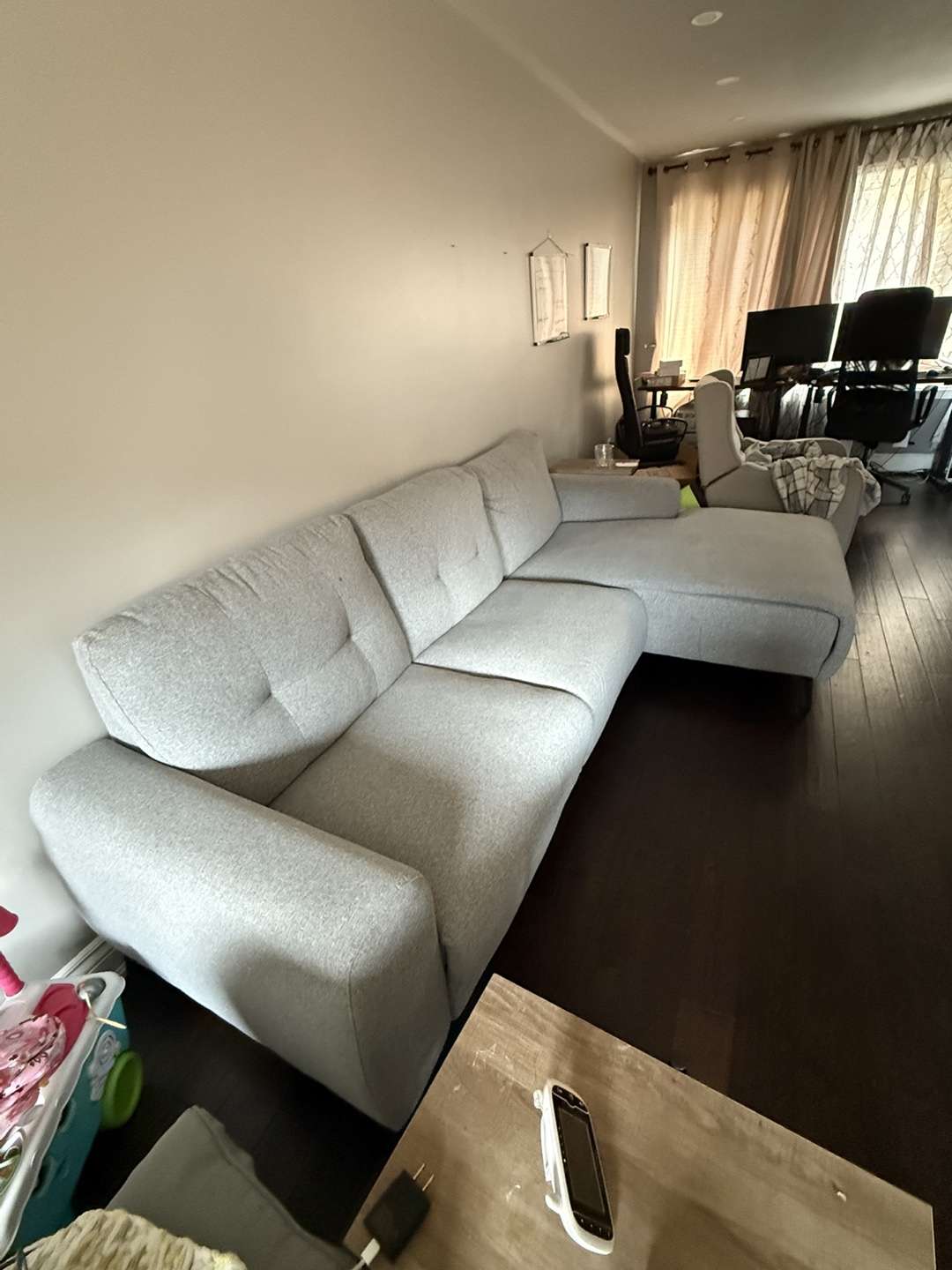 Structube Victor Left-Facing Sectional Sofa - Grey - photo 3