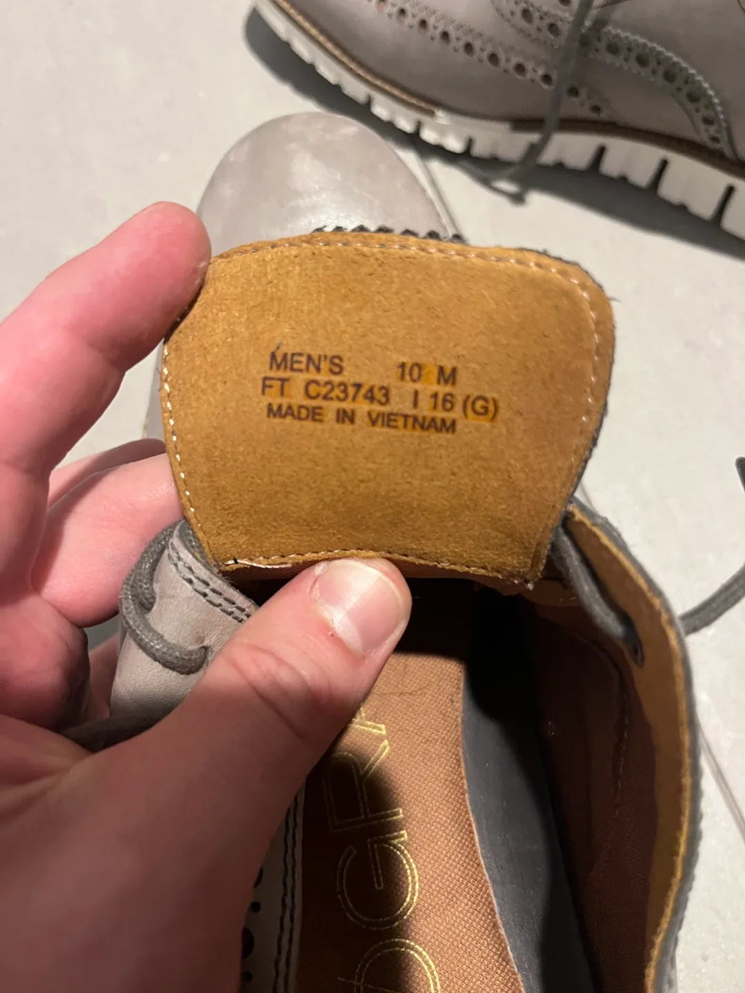 Cole Haan Gray Leather Wingtip Oxford Shoes - Size 10 image indicator(3)