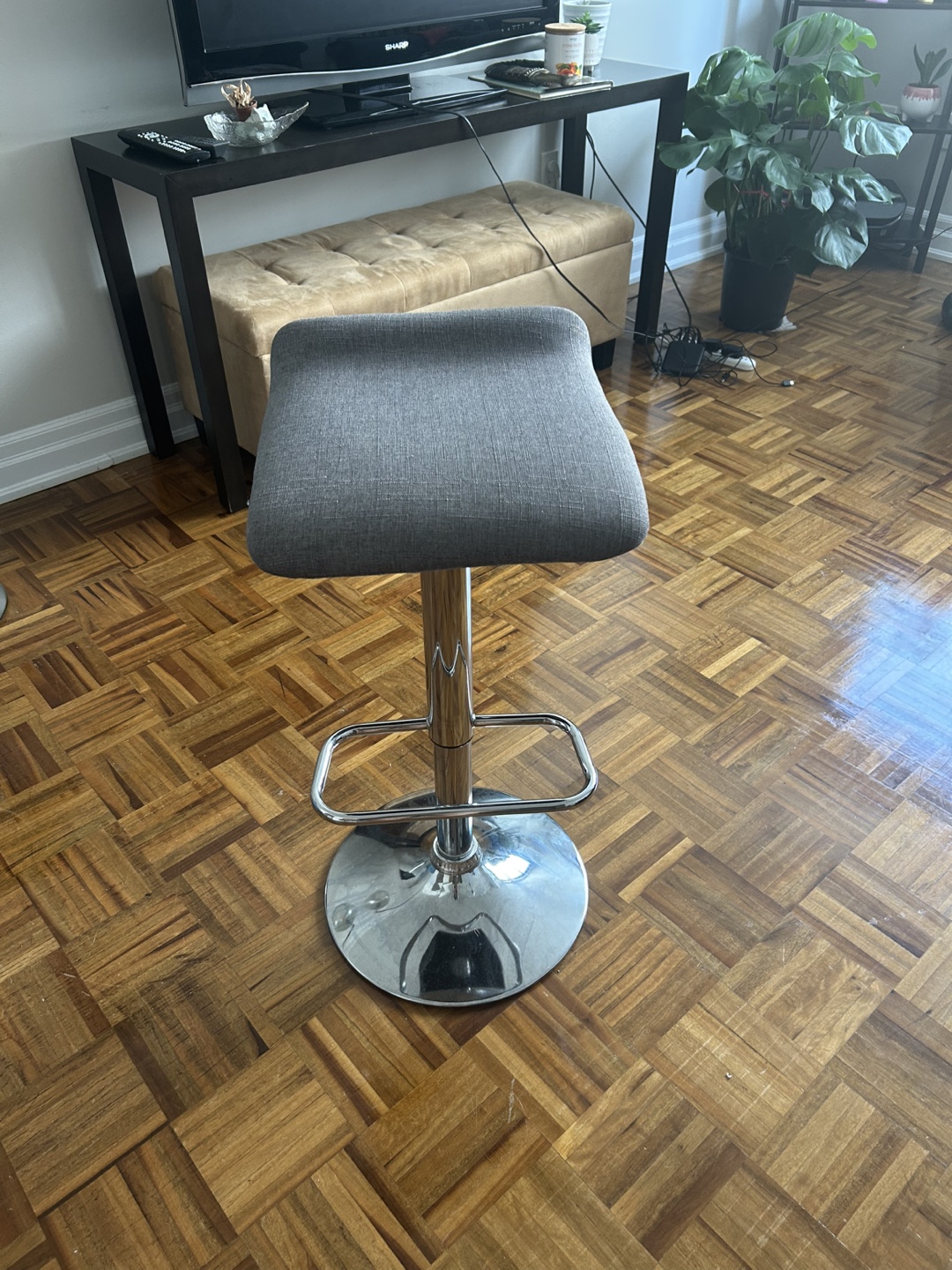 Set of 2 Bar Stools - Grey - photo 2