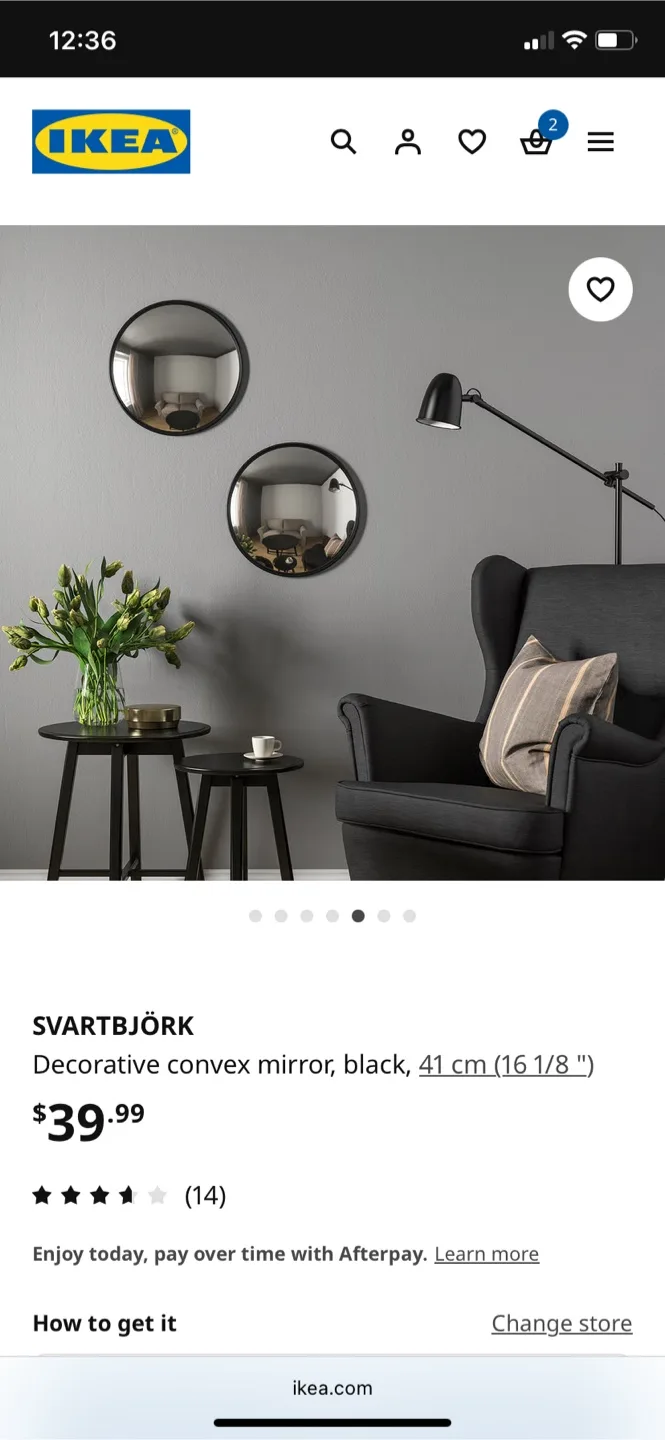 IKEA SVARTBJÖRK Convex Mirror image indicator(2)
