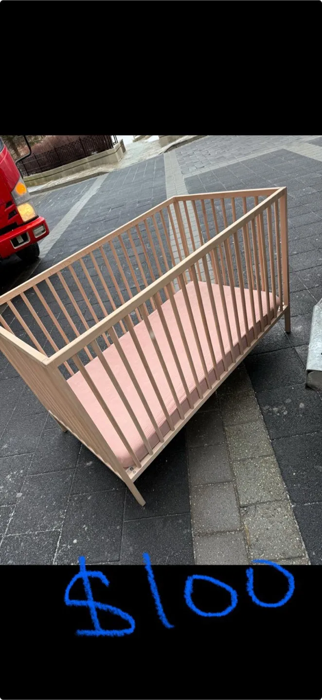 Wooden Baby Crib - $100 thumbnail