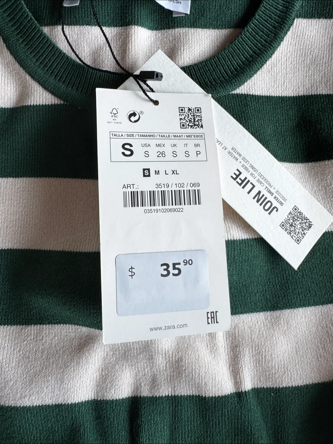 Zara Striped Knit Sweater - Size S image indicator(3)