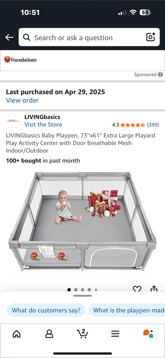 LIVINGbasics Baby Playpen 73"x61"