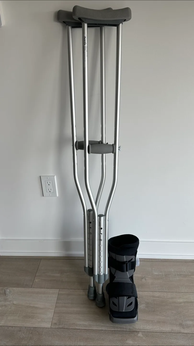 Crutches & Air Walking Boot - Medium Size thumbnail