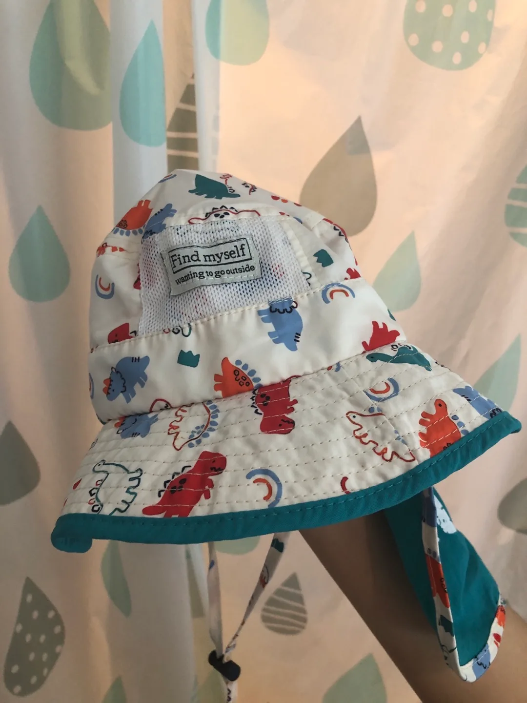Dino Print Sun Hat with Neck Flap for kids 🇨🇦 image indicator(2)