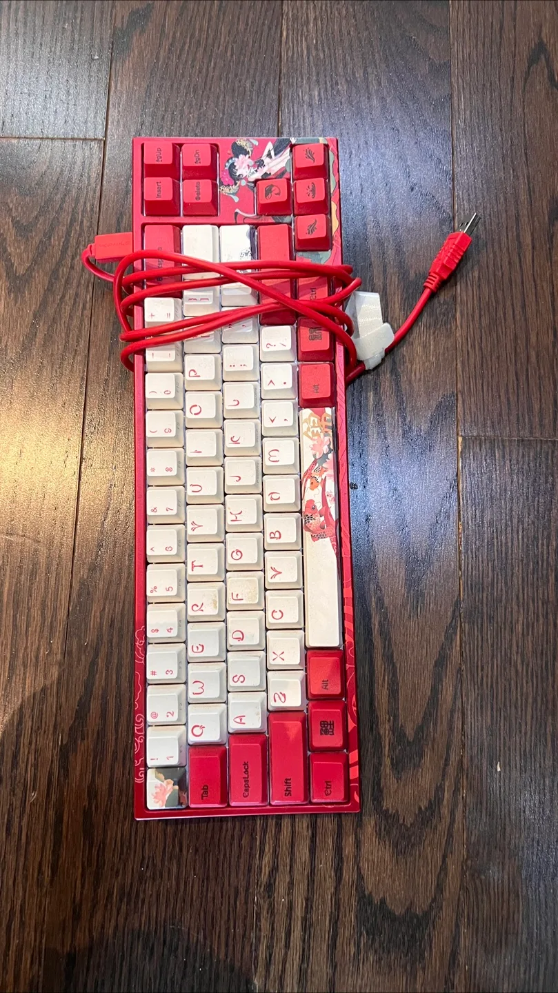 Red & White Custom Mechanical Keyboard thumbnail
