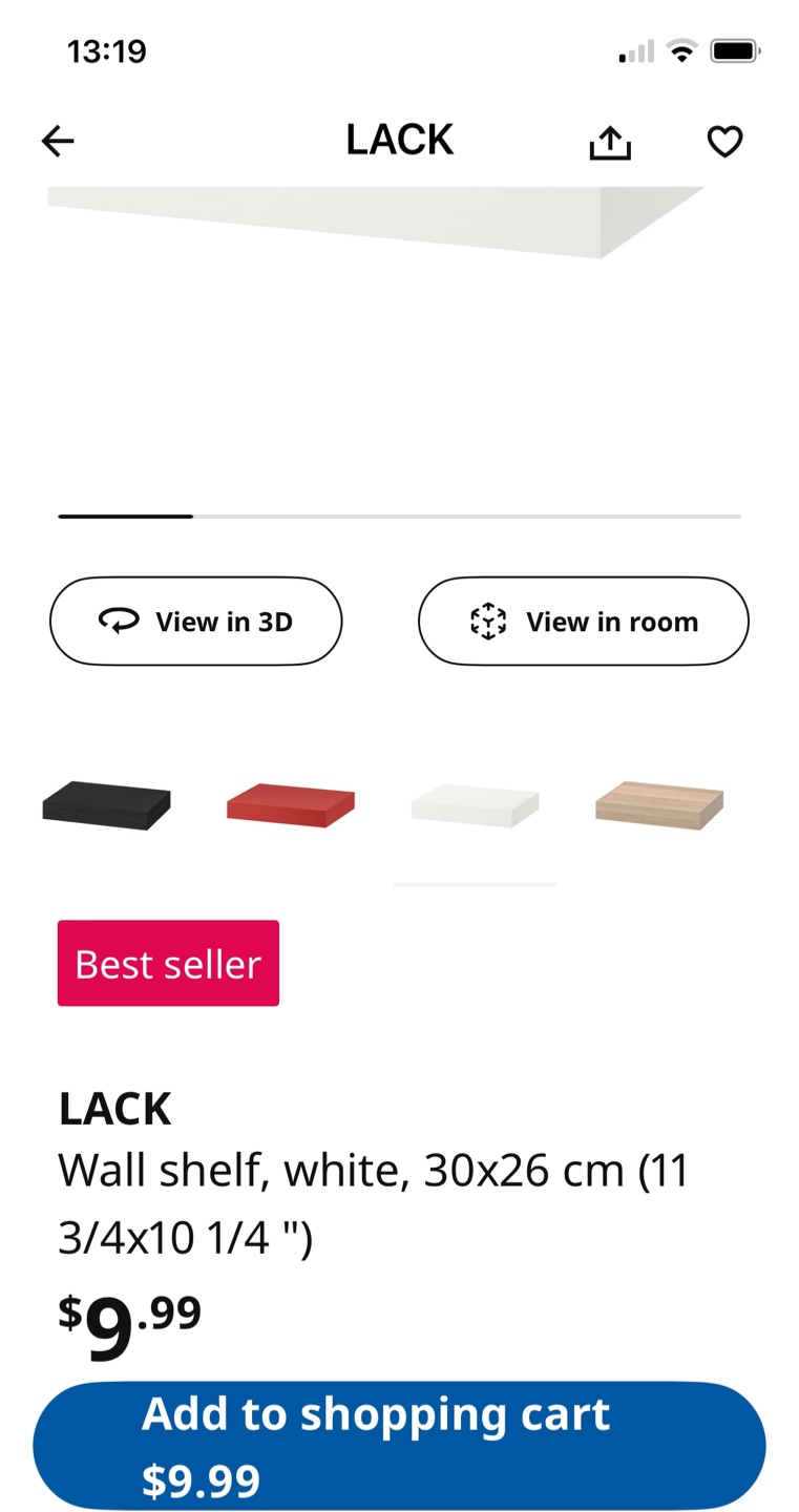 New IKEA LACK Wall Shelf - White - 30x26 cm