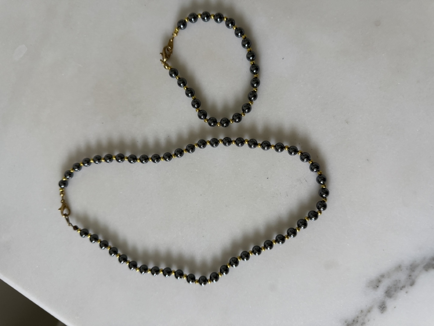 Hematite Necklace & Bracelet Set