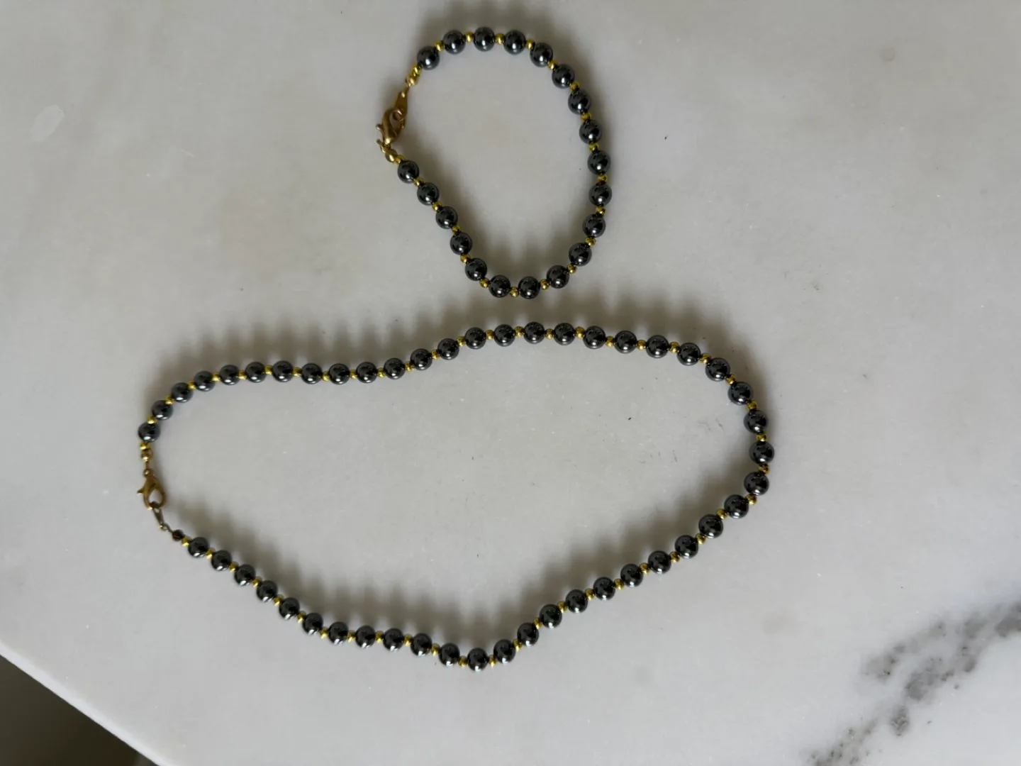Hematite Necklace & Bracelet Set thumbnail