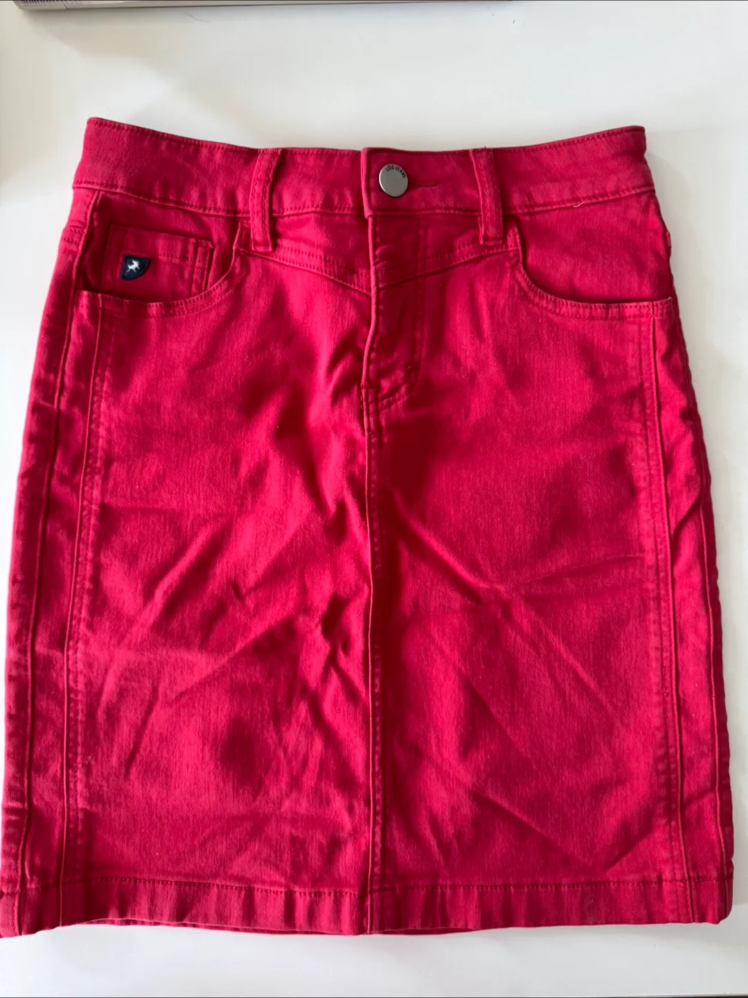 Red denim skirt size 1/2 - MOVING SALE thumbnail