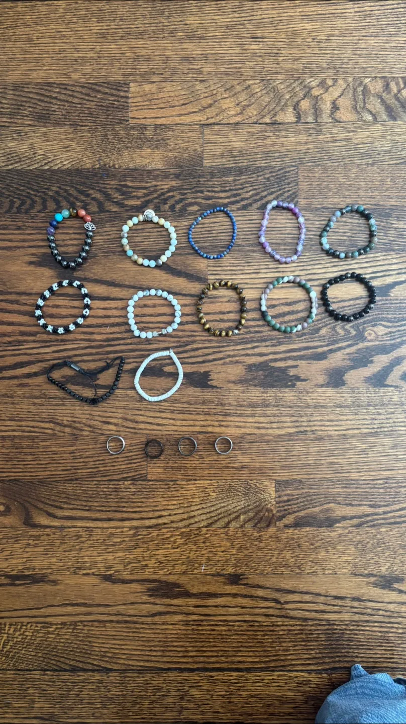 Assorted Beaded Stone Bracelets and Rings thumbnail