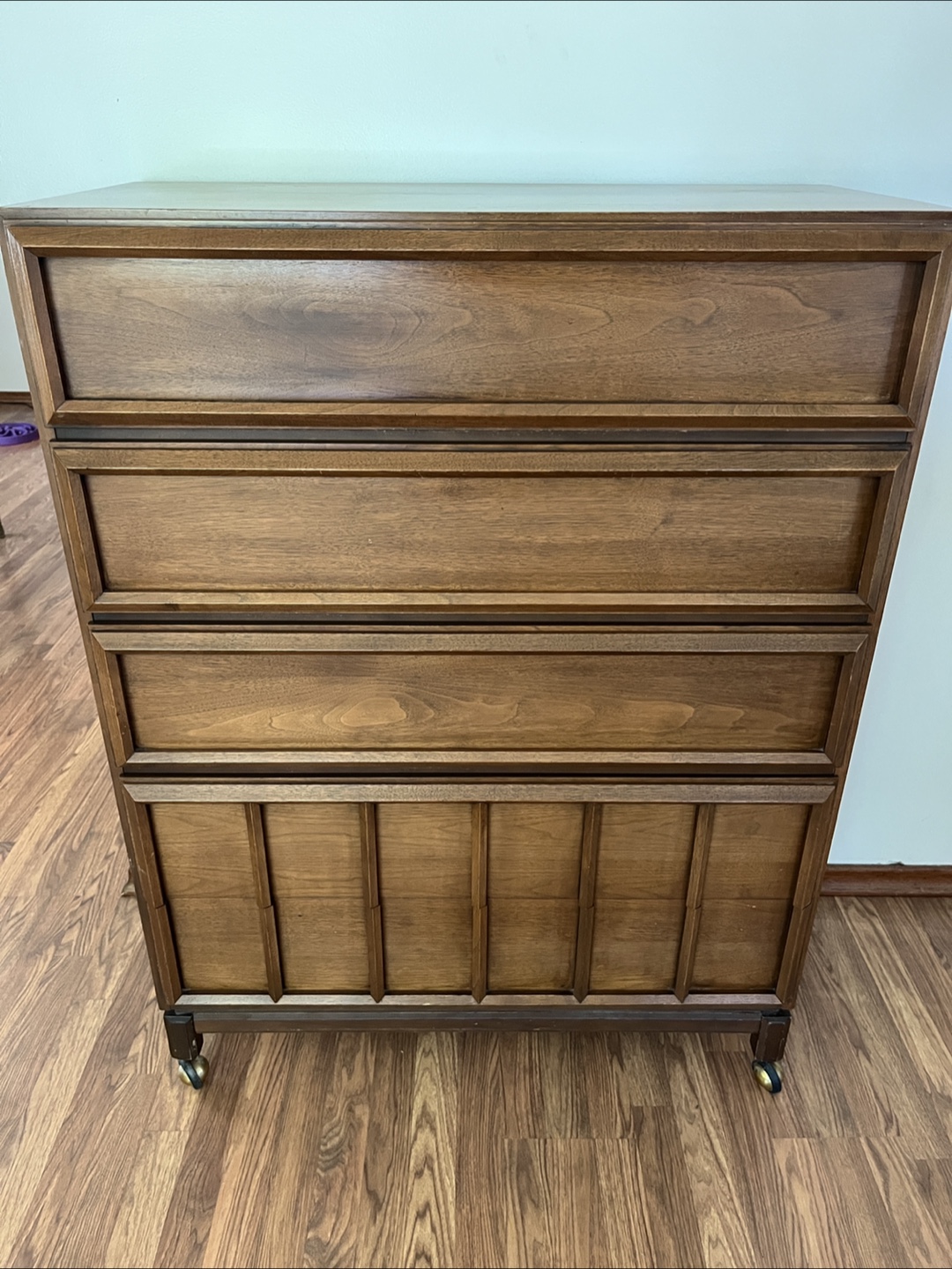 PENDING…Vintage Cinnamon Walnut Chest of Drawers circa 1970