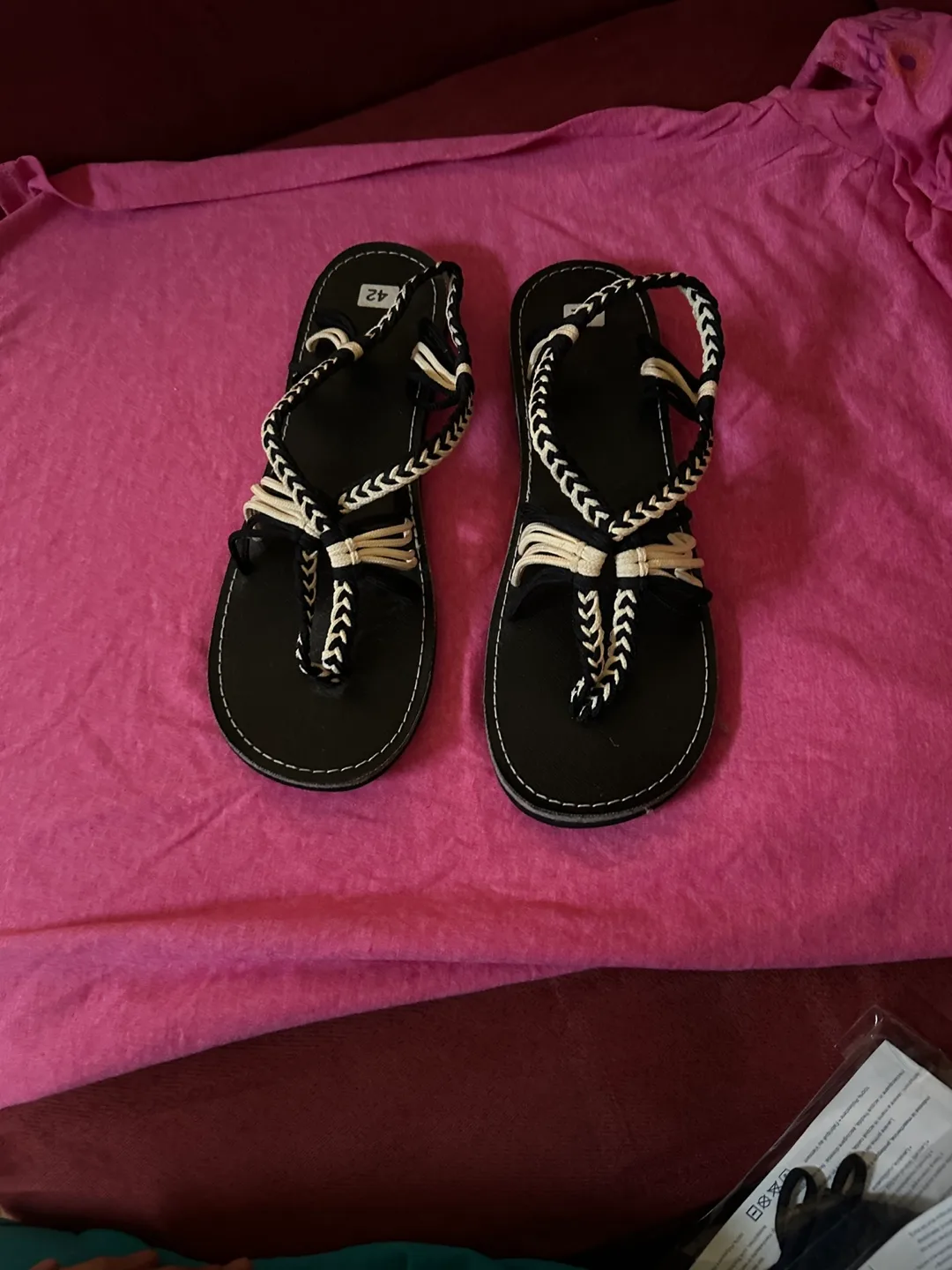 Black and tan sandals thumbnail