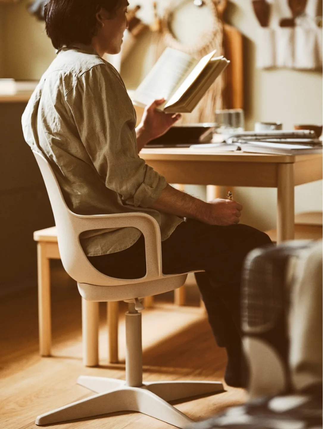 IKEA Beige Swivel Chair with FREE cushion image indicator(4)