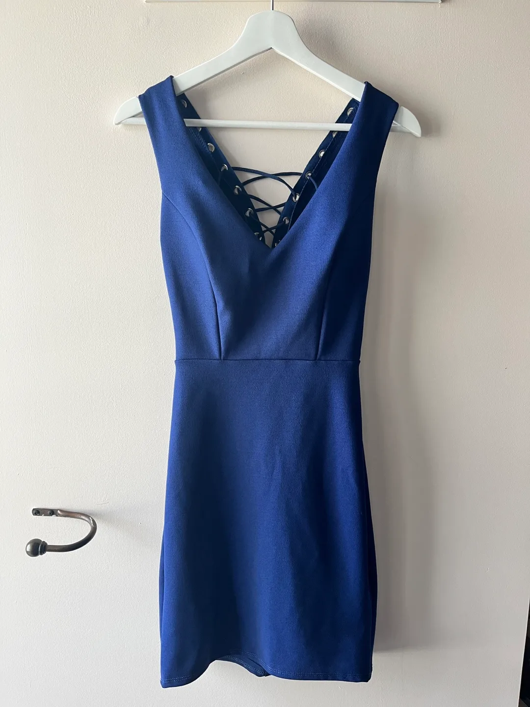 Blue Mini Dress with Lace-Up Detail thumbnail