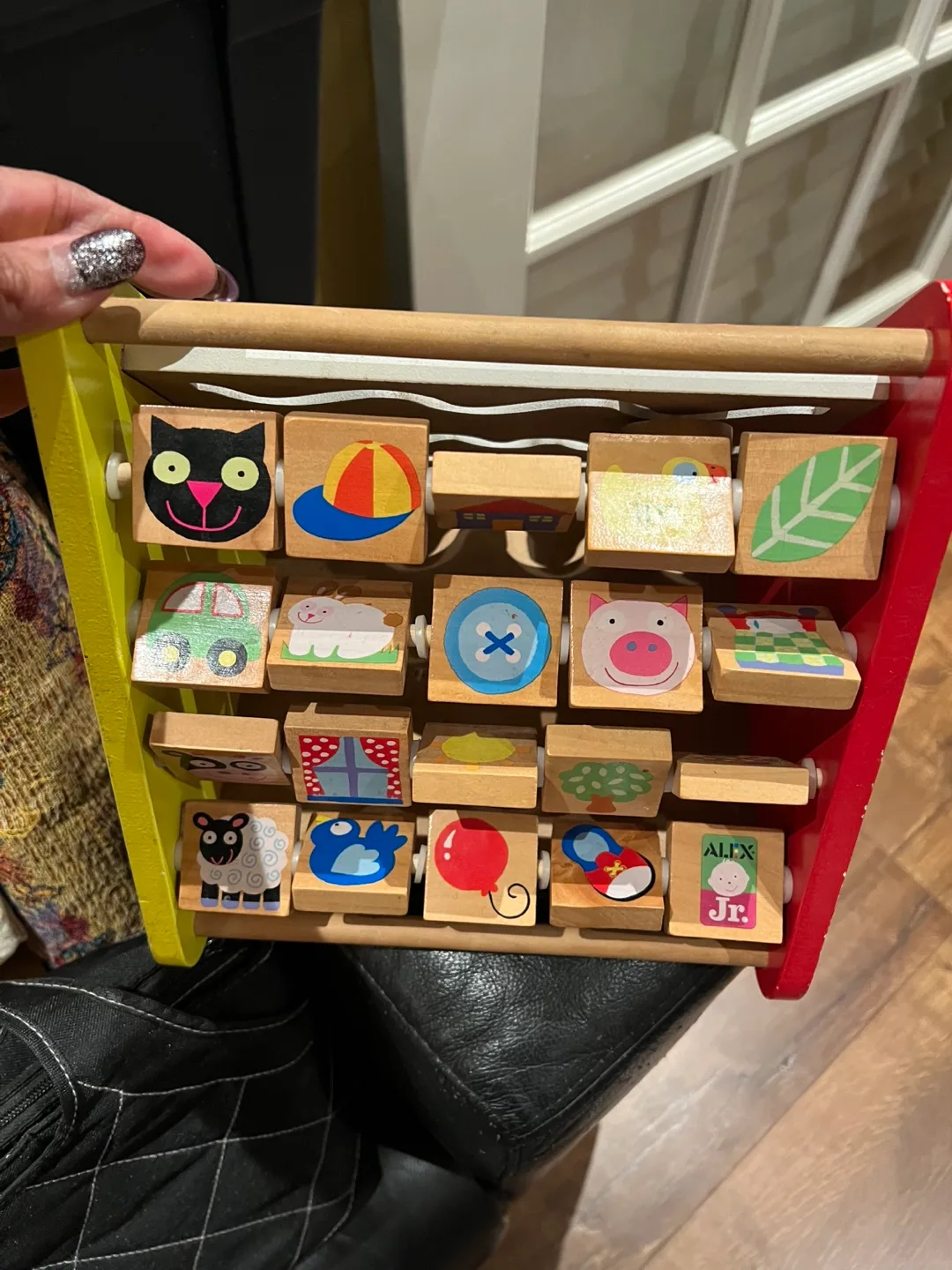 Wooden Activity Cube with Animal Faces thumbnail