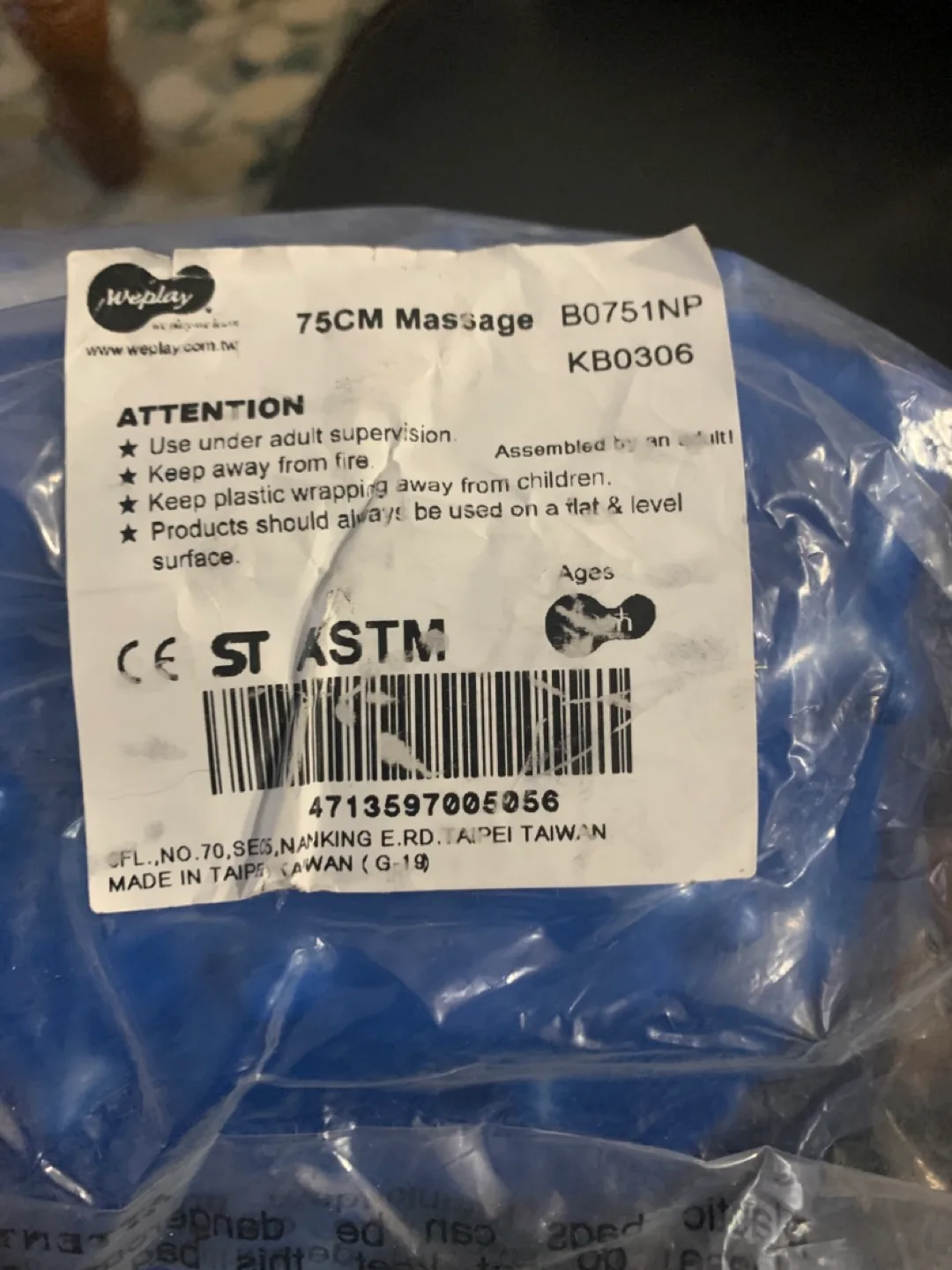 Weplay 75CM Massage Ball - Blue thumbnail