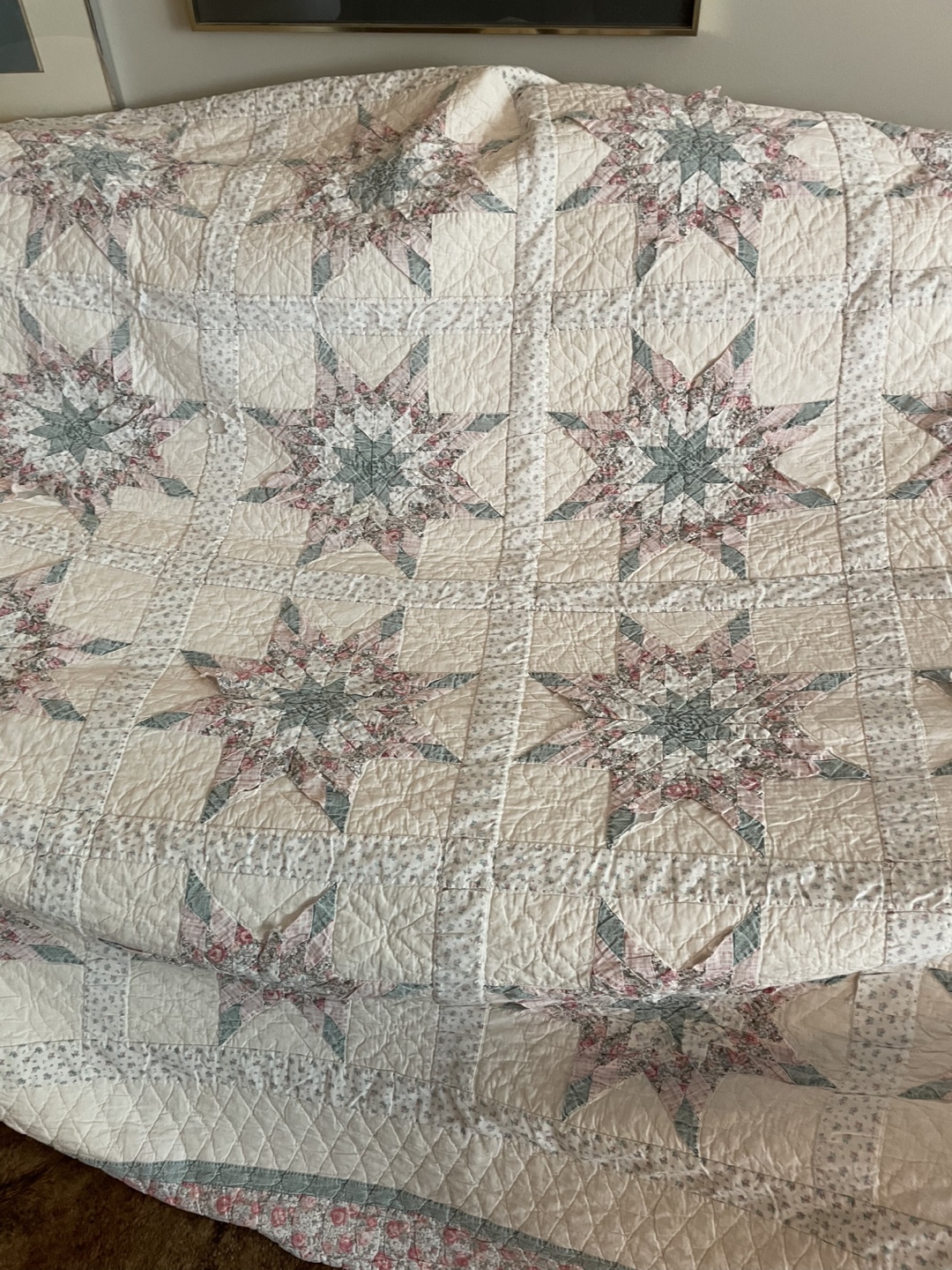 Very Vintage Floral Star Quilt - photo 3