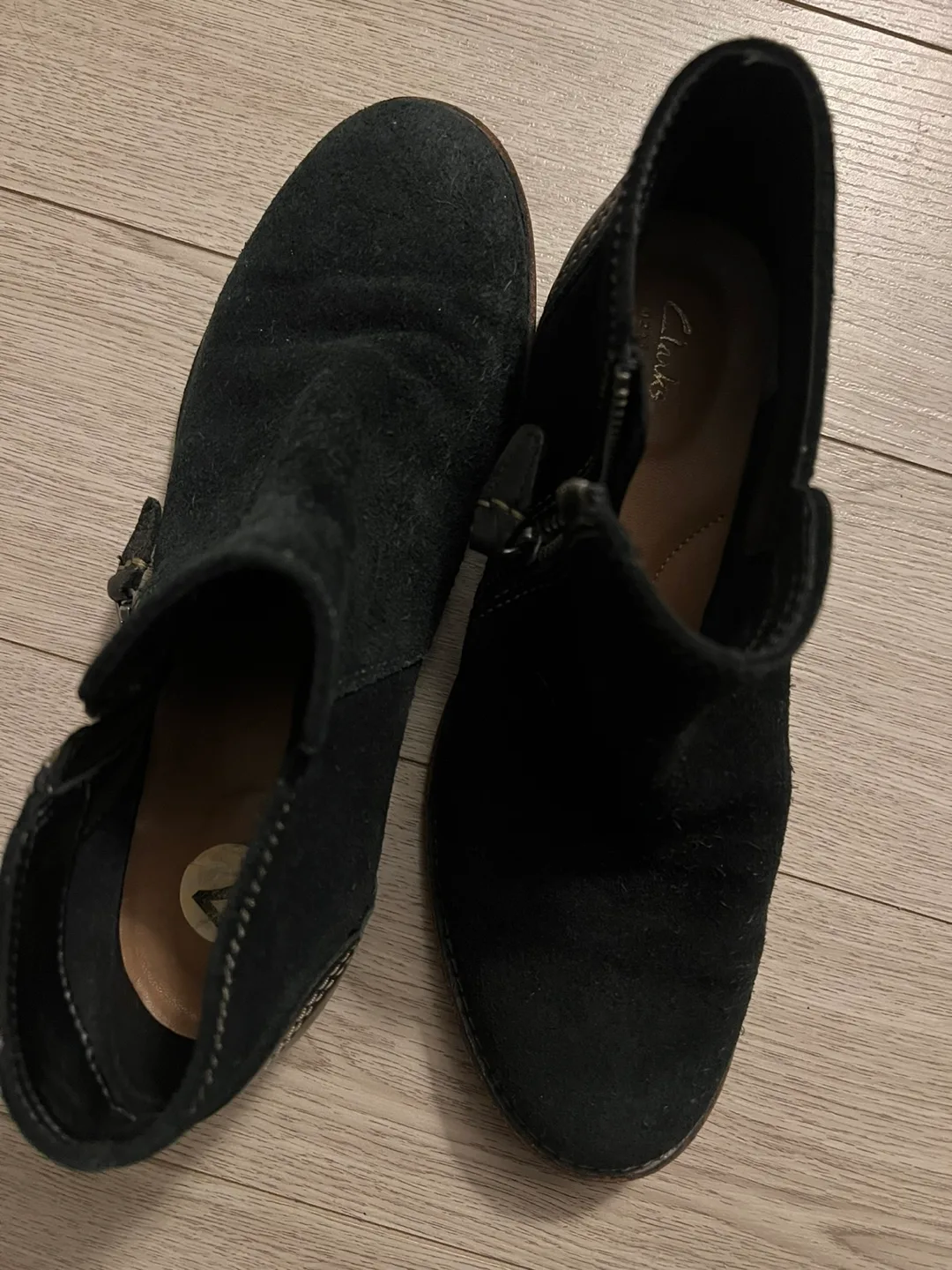 Clarks Black Suede Chelsea Ankle Boots thumbnail